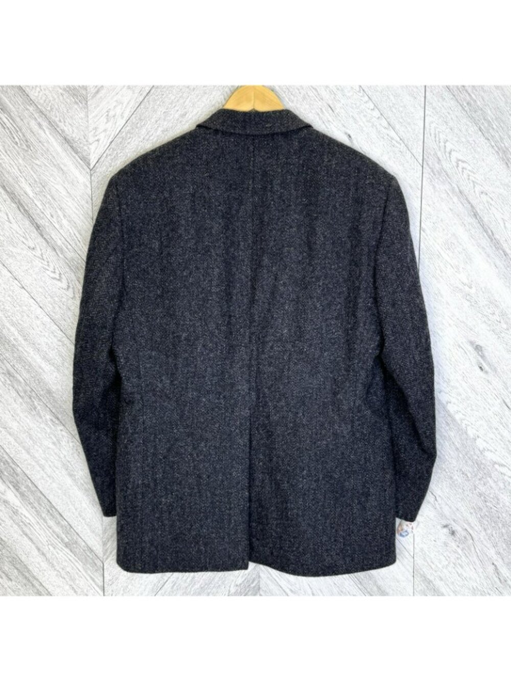 Vintage Harris Tweed Blazer Sport Coat Jacket Mens Size 42R Charcoal Gray Wool - Picture 4 of 8